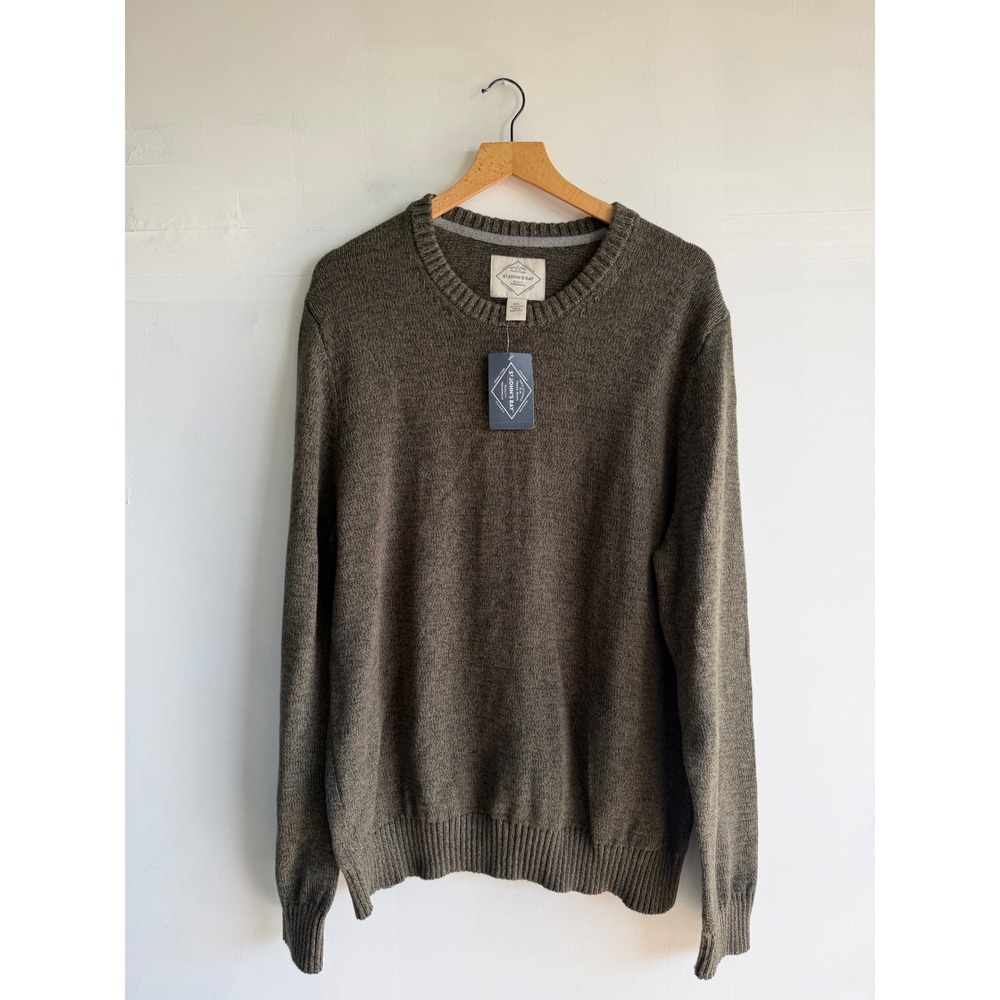 St. John's Bay XXL Olive Marl Cotton Crewneck Sweater NWT Old Money minimalist